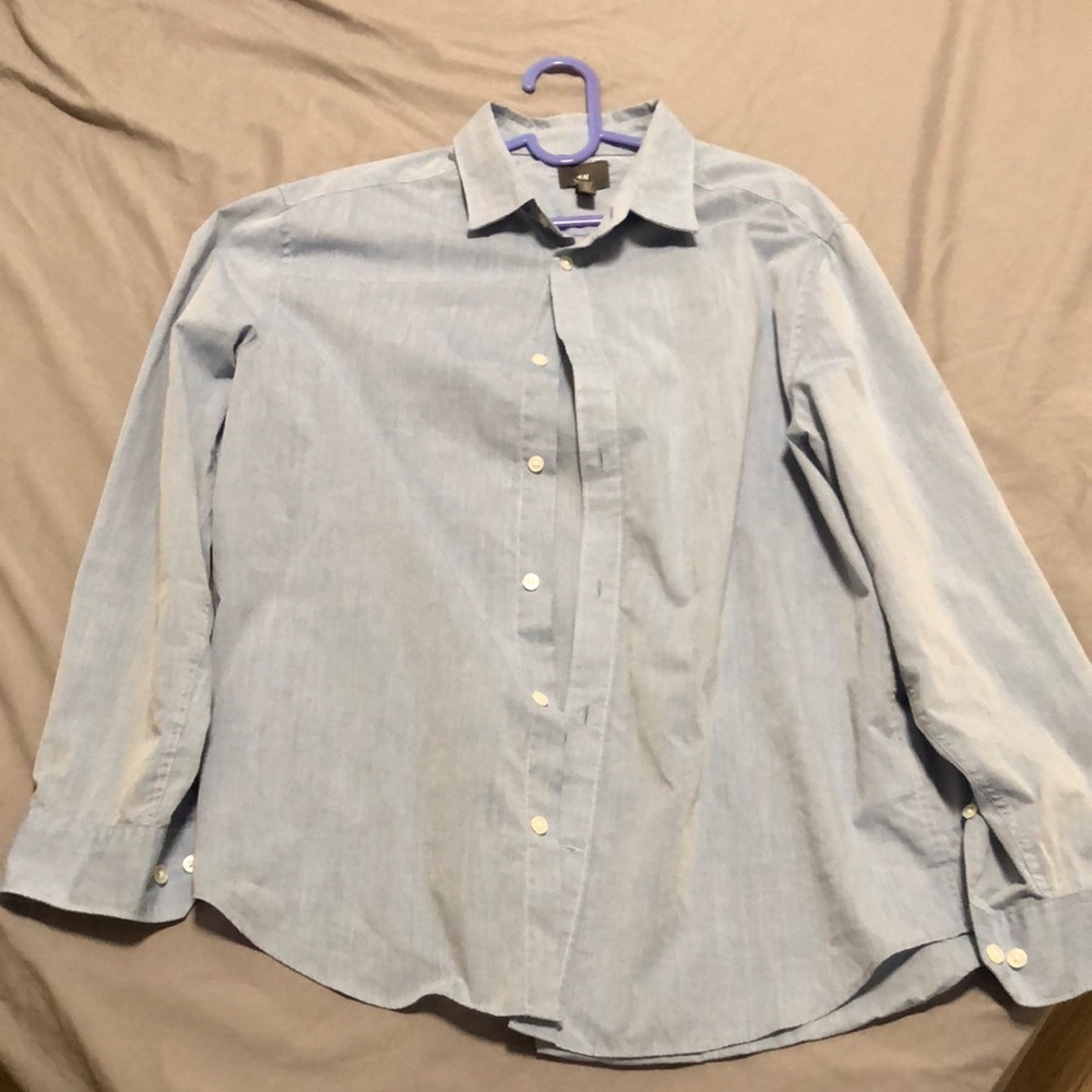 Men's blue shirt long-sleeved T-shirt undershirt